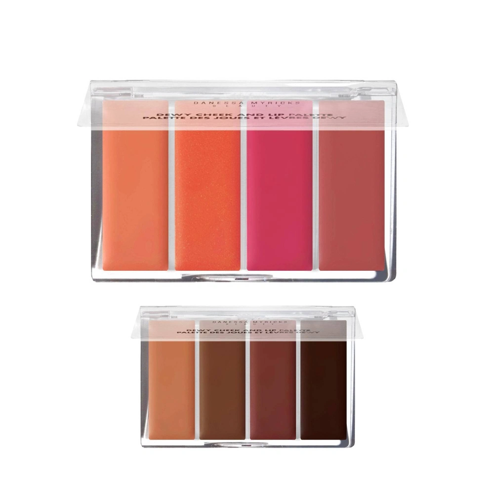 Danessa Myricks Dewy Cheek & Lip Palette - Skin-loving cheek and lip palettes with 4 shades ideal for all skin tones - Product Only