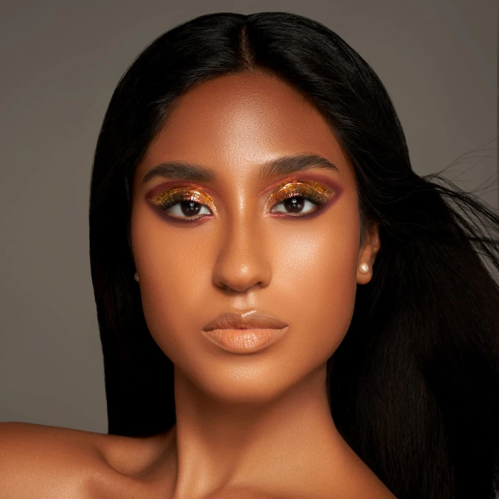 Danessa Myricks Infinite Chrome Flakes Fire Ball - Golden Amber With Lapis Blue Shift - Hover