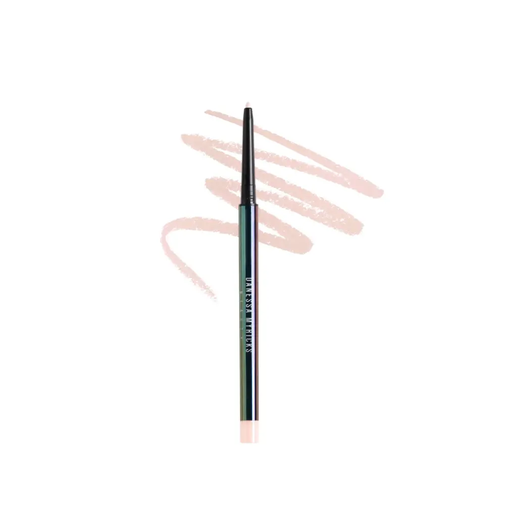 Danessa Myricks Infinite Chrome Pencils Rose Quartz - Coral pink and muted yellow - Product with Swatch